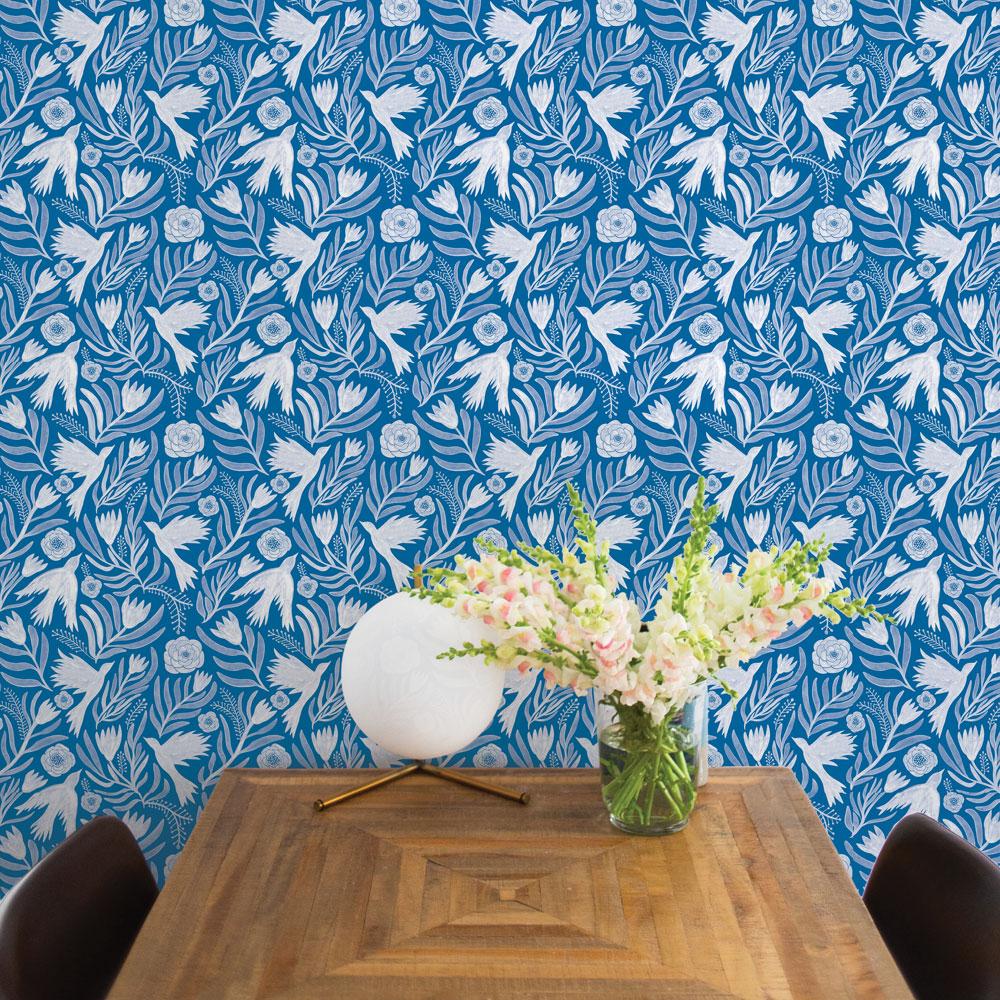 DecoratorsBest Dove Blue Peel and Stick Wallpaper, 28 sq. ft.