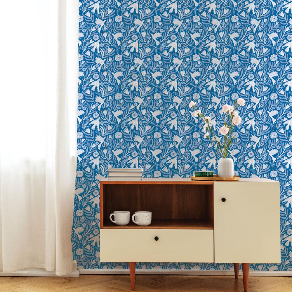 DecoratorsBest Dove Blue Peel and Stick Wallpaper, 28 sq. ft.