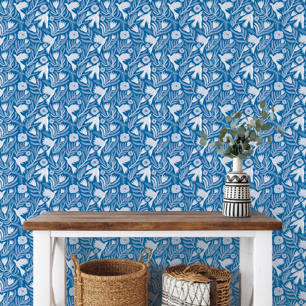 DecoratorsBest Dove Blue Peel and Stick Wallpaper, 28 sq. ft.