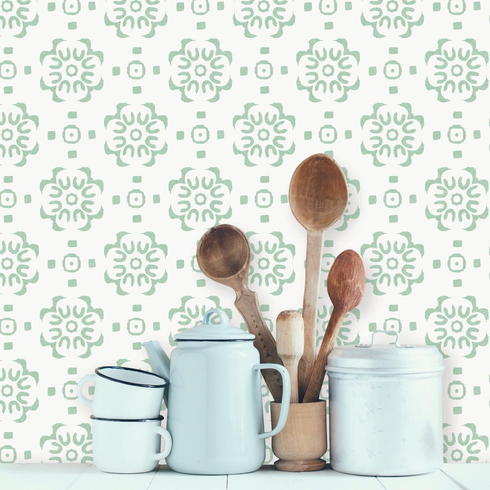 DecoratorsBest Faux Tile Green Peel and Stick Wallpaper, 28 sq. ft.