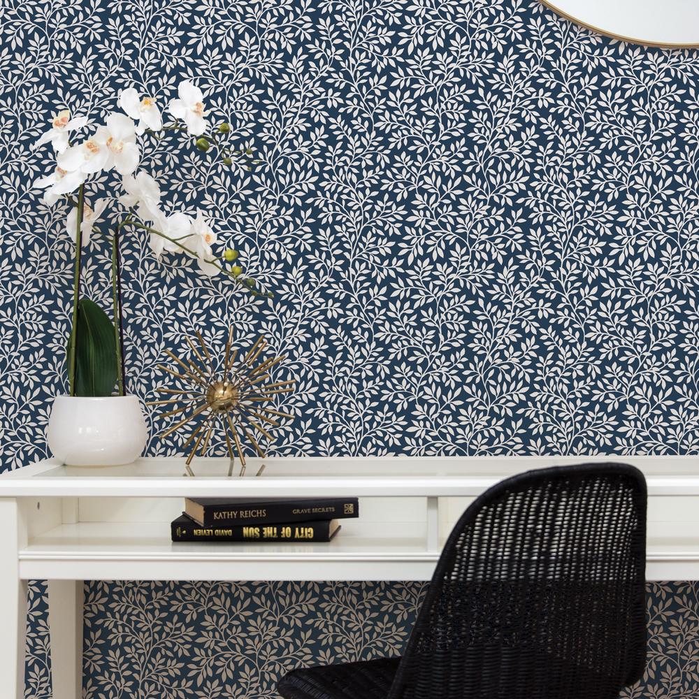 DecoratorsBest Victorian Garden Blue Peel and Stick Wallpaper, 28 sq. ft.