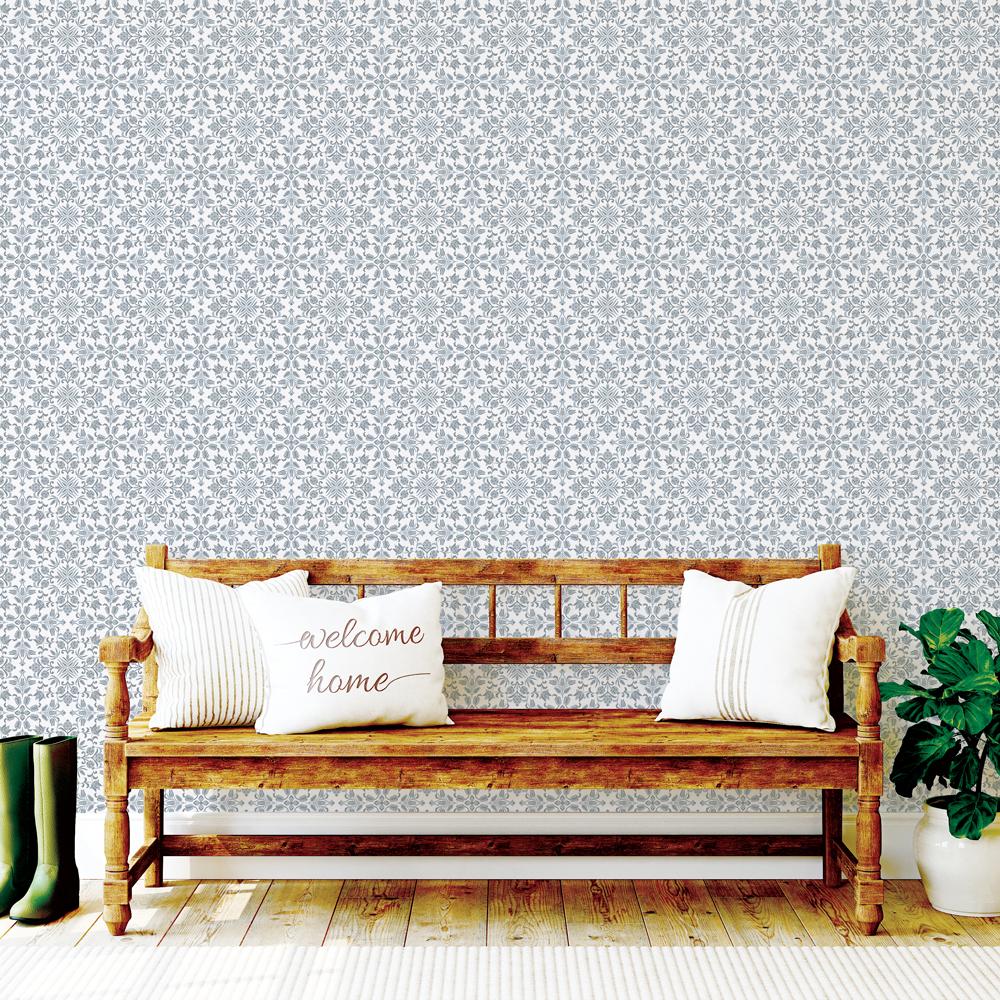 DecoratorsBest Ornate Tile Grey Peel and Stick Wallpaper, 28 sq. ft.