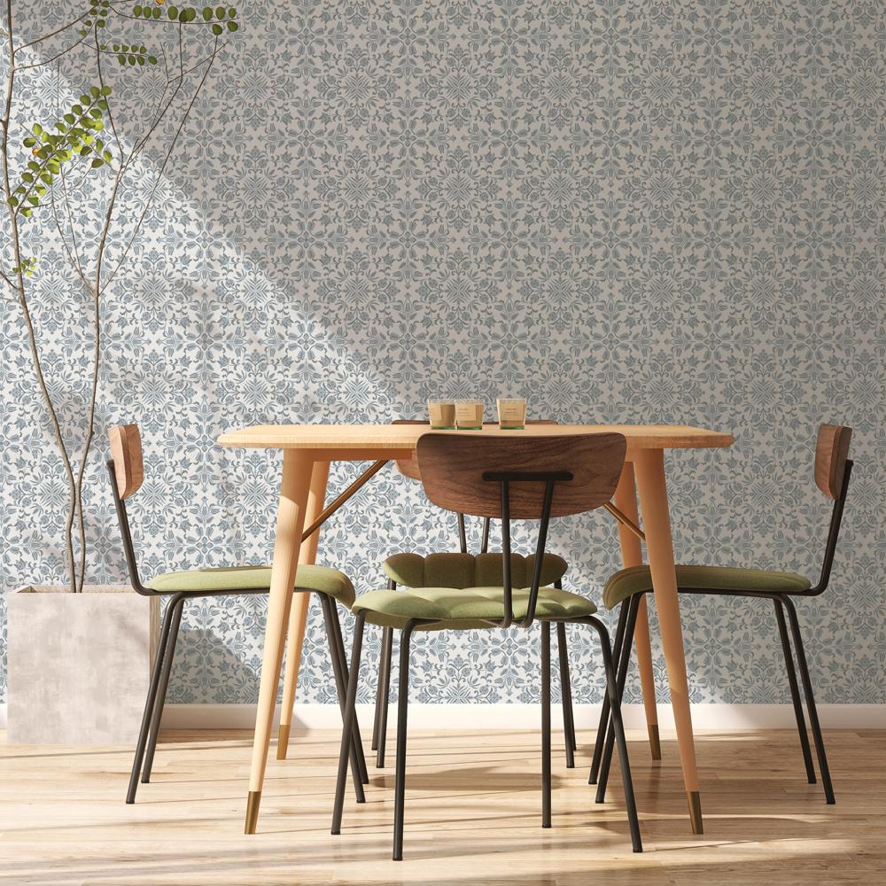 DecoratorsBest Ornate Tile Grey Peel and Stick Wallpaper, 28 sq. ft.