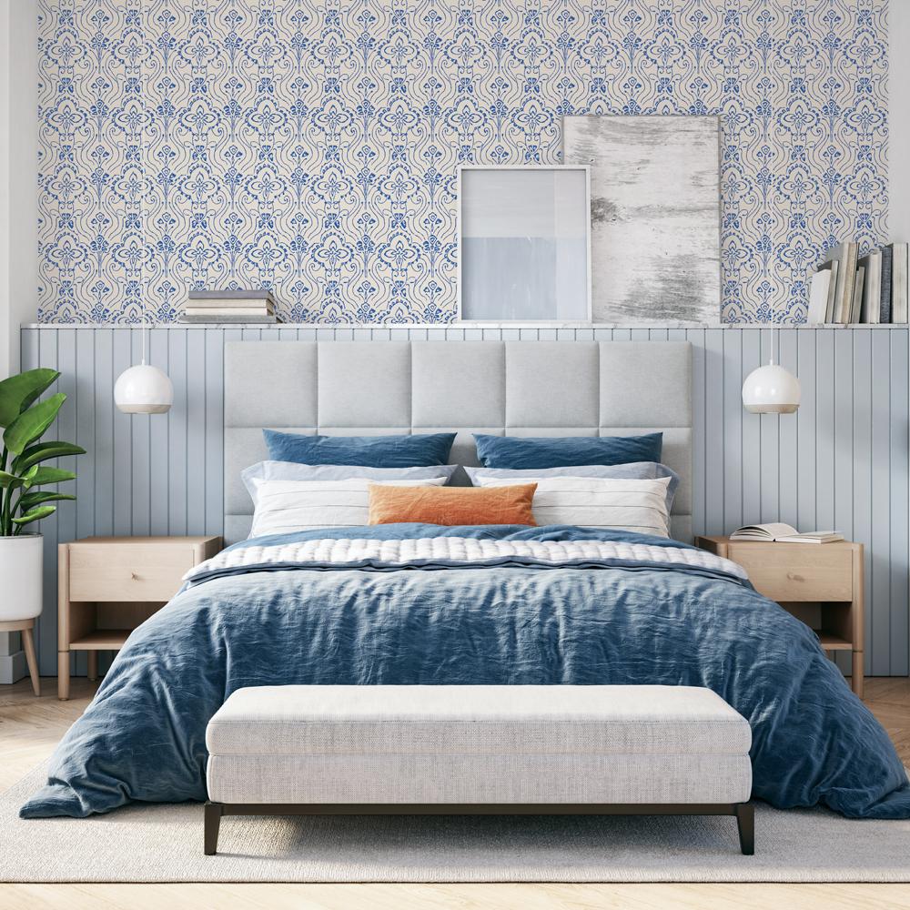 DecoratorsBest Bali Wave Blue Peel and Stick Wallpaper, 28 sq. ft.