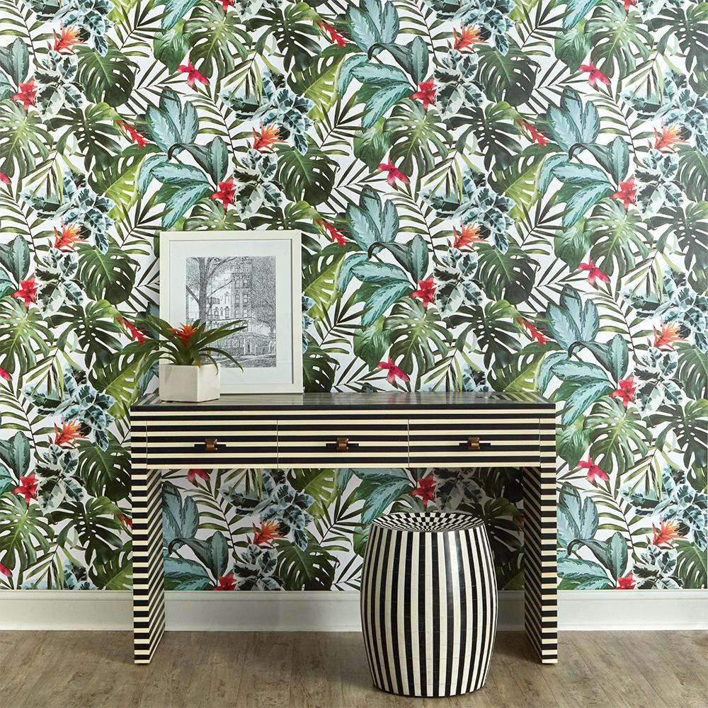 DecoratorsBest Tropical Rainforest Green Peel and Stick Wallpaper, 60 sq. ft.