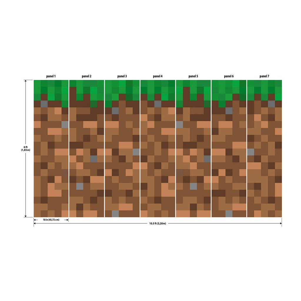 RoomMates Minecraft Blocks Peel And Stickmural Green Wallpaper