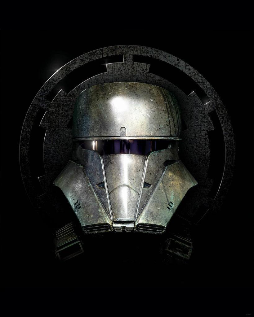 RoomMates Grey Star Wars Mandalorian Helmet Peel & Stickmural Grey Wallpaper