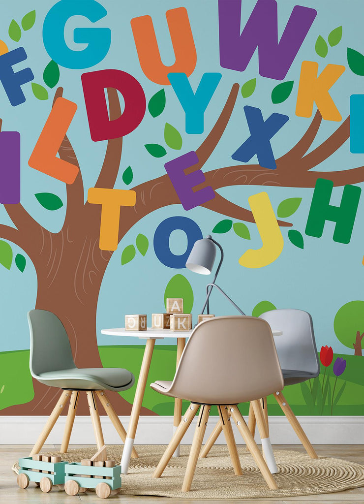 RoomMates Alphabet Tree Peel & Stick Mural Multicolor Wallpaper