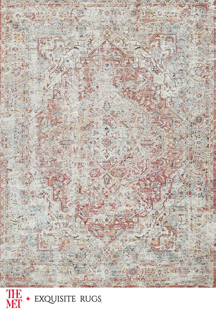 Exquisite Rugs The Met X Exquisite Rugs Antique Loom 5575 Beige/Rust 10' x 14' Area Rug