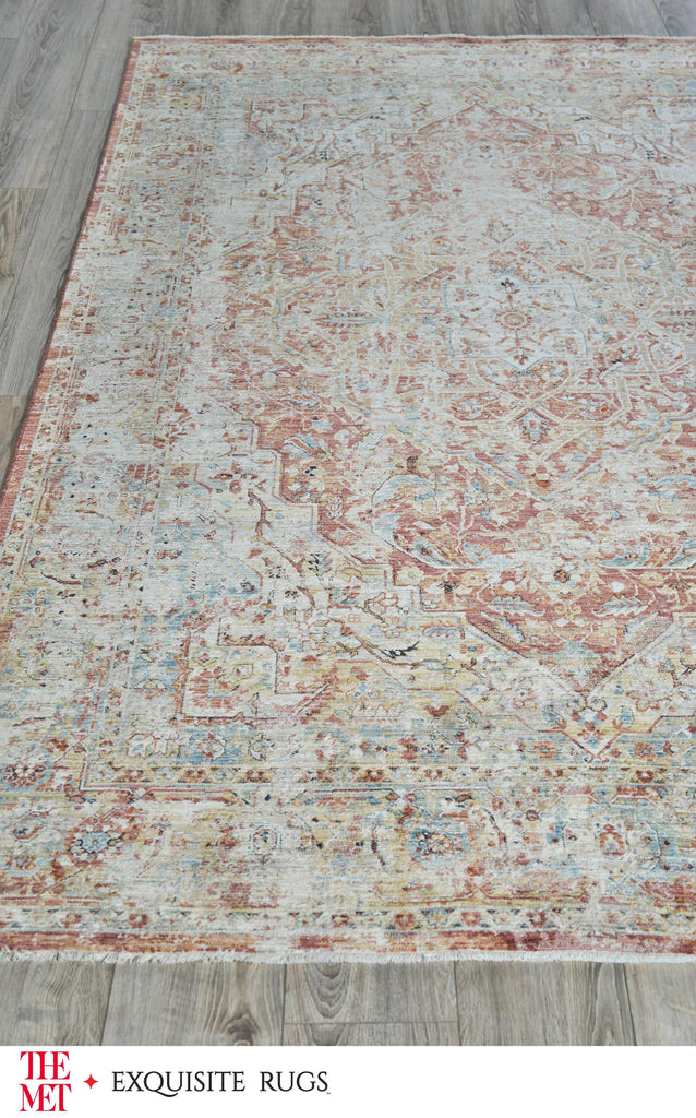 Exquisite The Met X Exquisite Rugs Antique Loom Beige/Rust Area Rug 0.02'X10.0' Rug