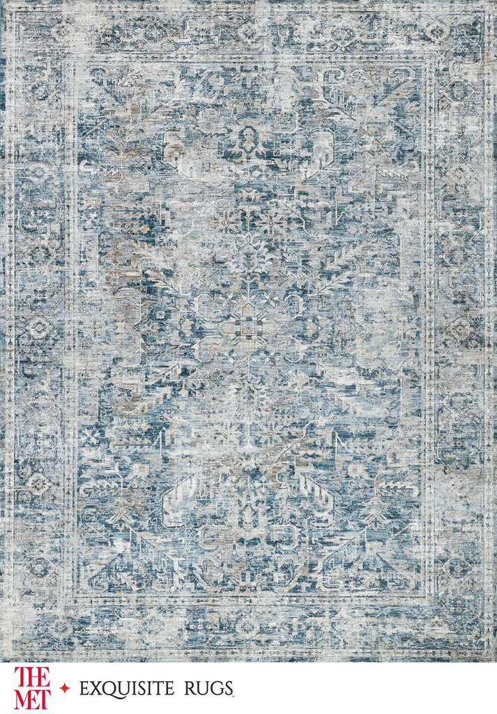 Exquisite Rugs The Met X Exquisite Rugs Antique Loom 5589 Blue 10' x 14' Area Rug