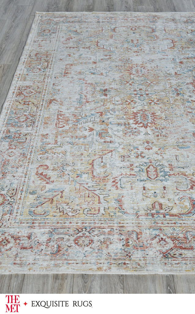 Exquisite The Met X Exquisite Rugs Antique Loom Cream/Rust Area Rug 0.02'X10.0' Rug