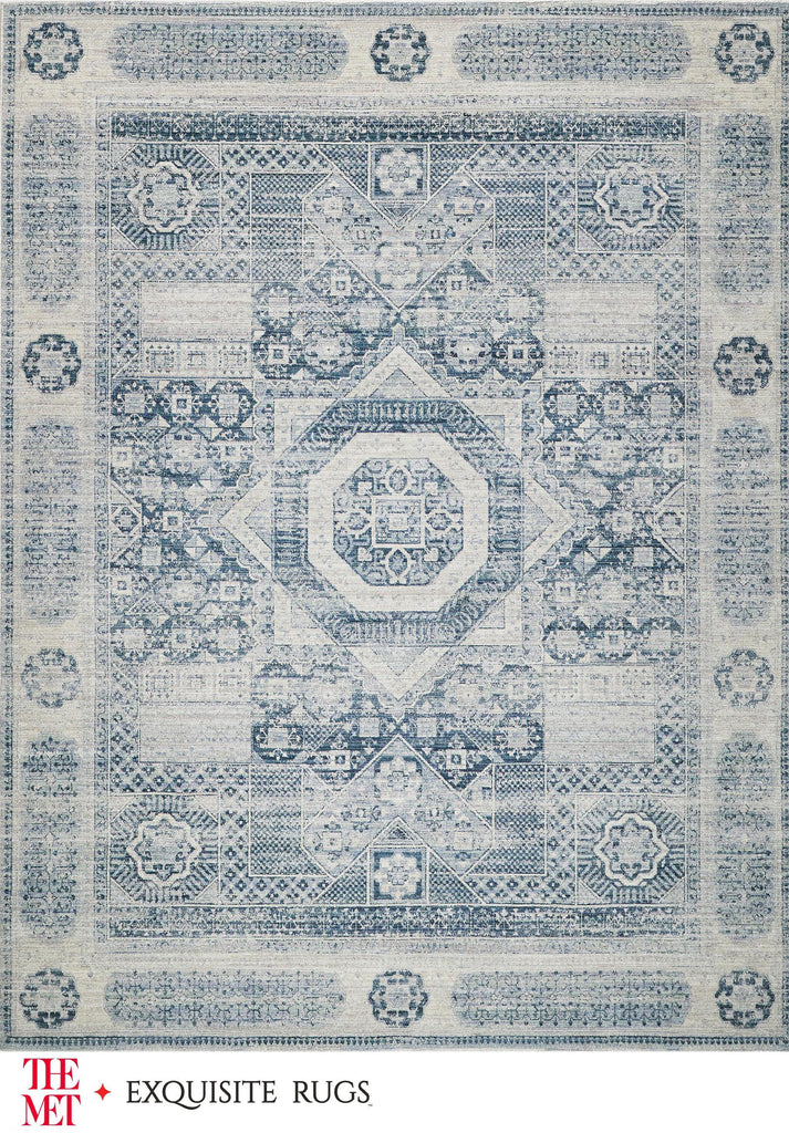 Exquisite Rugs The Met X Exquisite Rugs Vintage Looms 5670 Light Blue/Blue 10' x 14' Area Rug