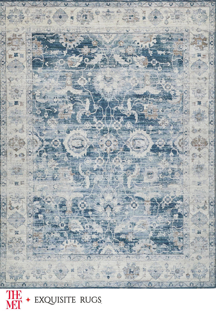 Exquisite Rugs The Met X Exquisite Rugs Vintage Looms 5672 Blue/Beige 10' x 14' Area Rug