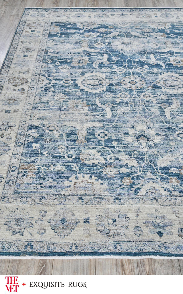 Exquisite The Met X Exquisite Rugs Vintage Looms Blue/Beige Area Rug 0.02'X10.0' Rug