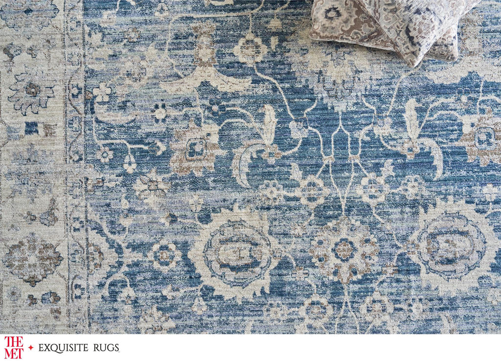 Exquisite The Met X Exquisite Rugs Vintage Looms Blue/Beige Area Rug 0.02'X10.0' Rug