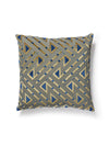 Scalamandre Kasai Velvet 22 X 22 - Blue On Gold Pillow