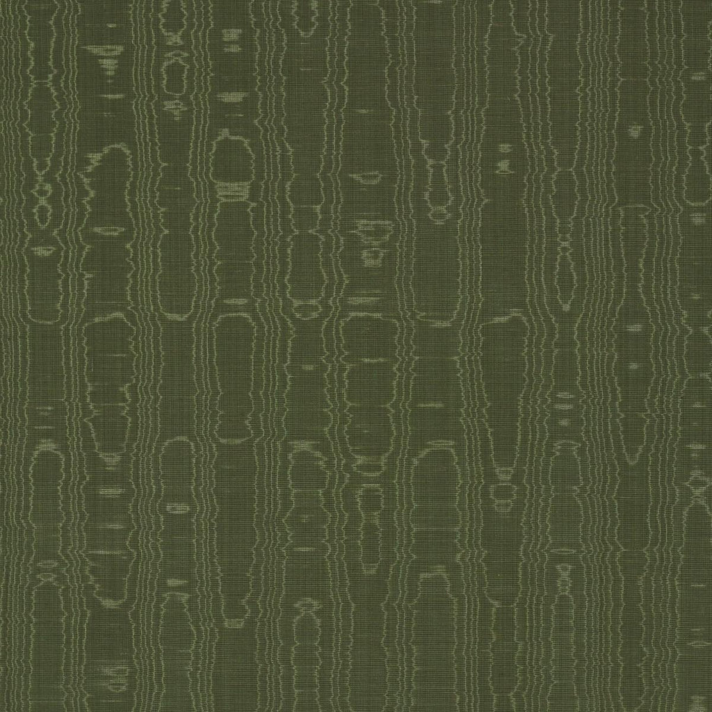 Schumacher Beau Cotton Linen Moire Olive Fabric