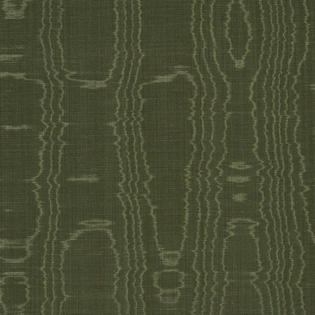 Schumacher Beau Cotton Linen Moire Olive Fabric