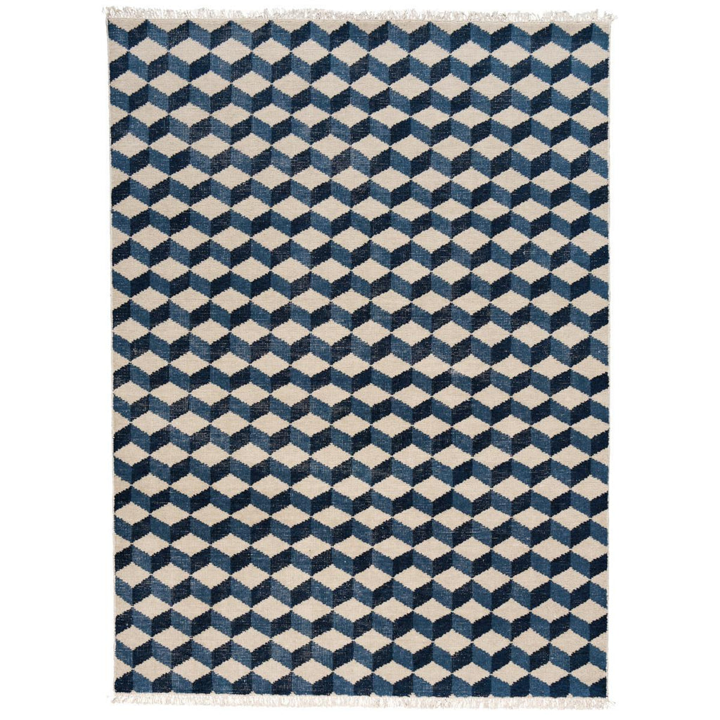 Schumacher Pompeii Hand-Knotted Blues 7' x 5' Rug