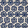 Schumacher Gilded Star Block Print Navy On Natural Fabric