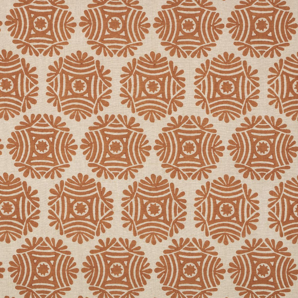 Schumacher Gilded Star Block Print Cinnamon Fabric