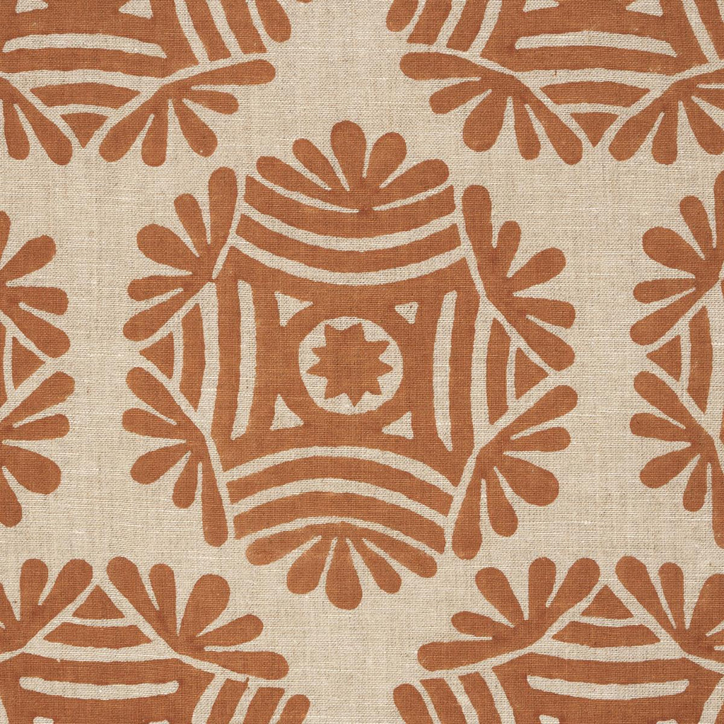 Schumacher Gilded Star Block Print Cinnamon Fabric