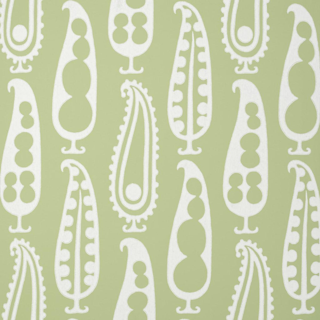 Schumacher Paisley Peas Green Wallpaper