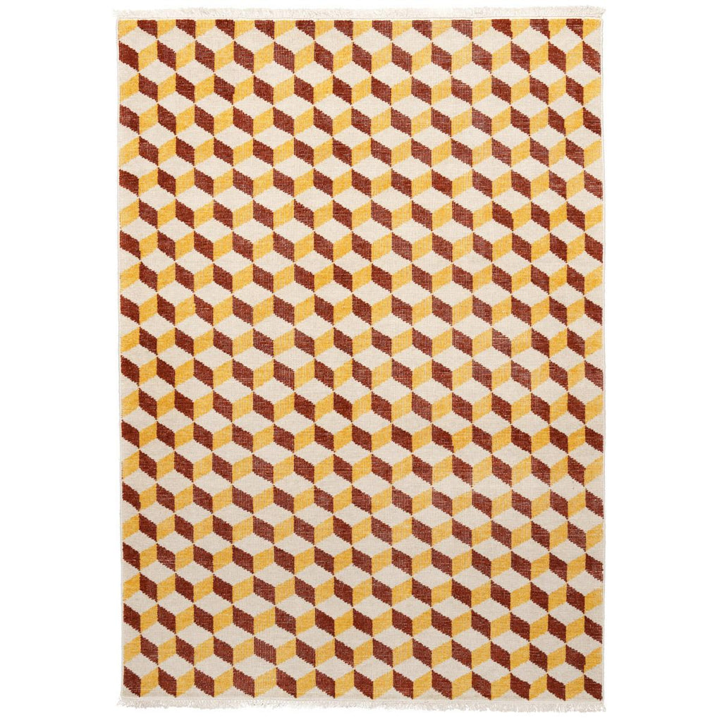 Schumacher Pompeii Hand-Knotted Yellow & Red 7' x 5' Rug