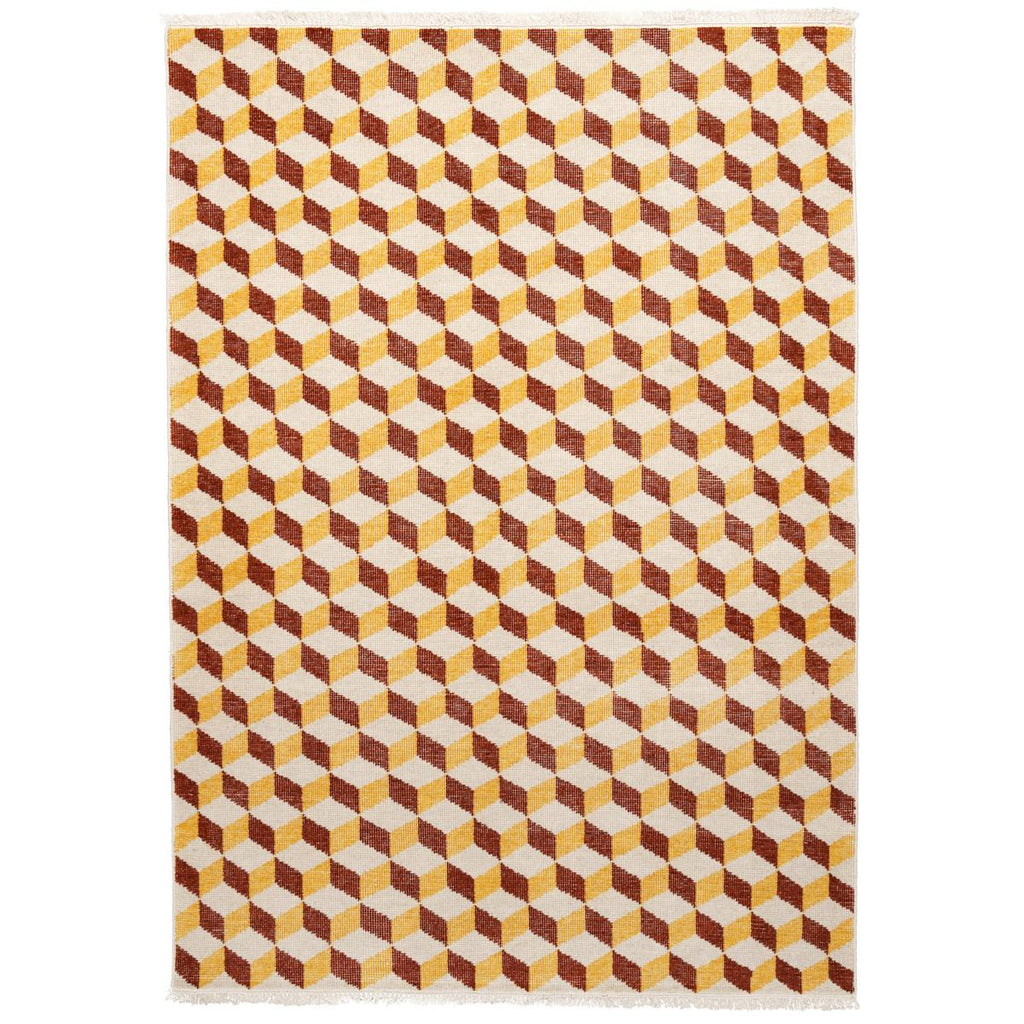 Schumacher Pompeii Hand-Knotted Yellow & Red 6' x 4' Rug