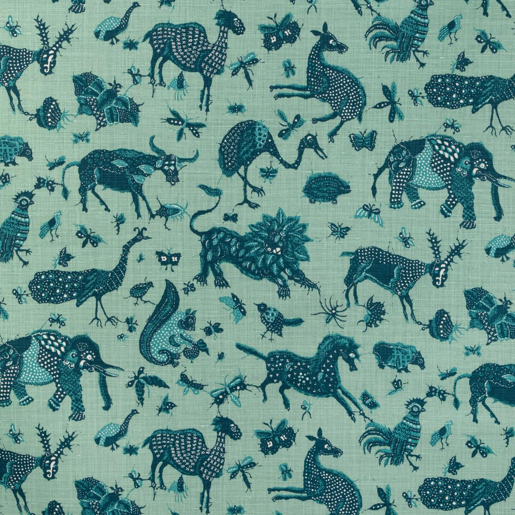 Lee Jofa JAVA JUNGLE LINEN TEAL Fabric