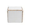 Peninsula Home Cube Stitched White Leather