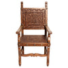 Peninsula Home Arm Chair Prado Wood Tooled Leather