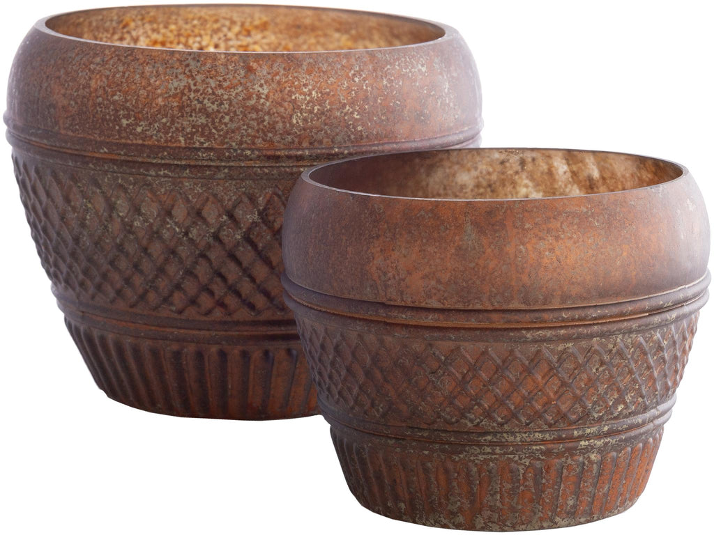 Surya Mandawa MWA-001 Metallic - Copper 8"H x 10"W x 10"D, 7"H x 8"W x 8"D Decorative Accent