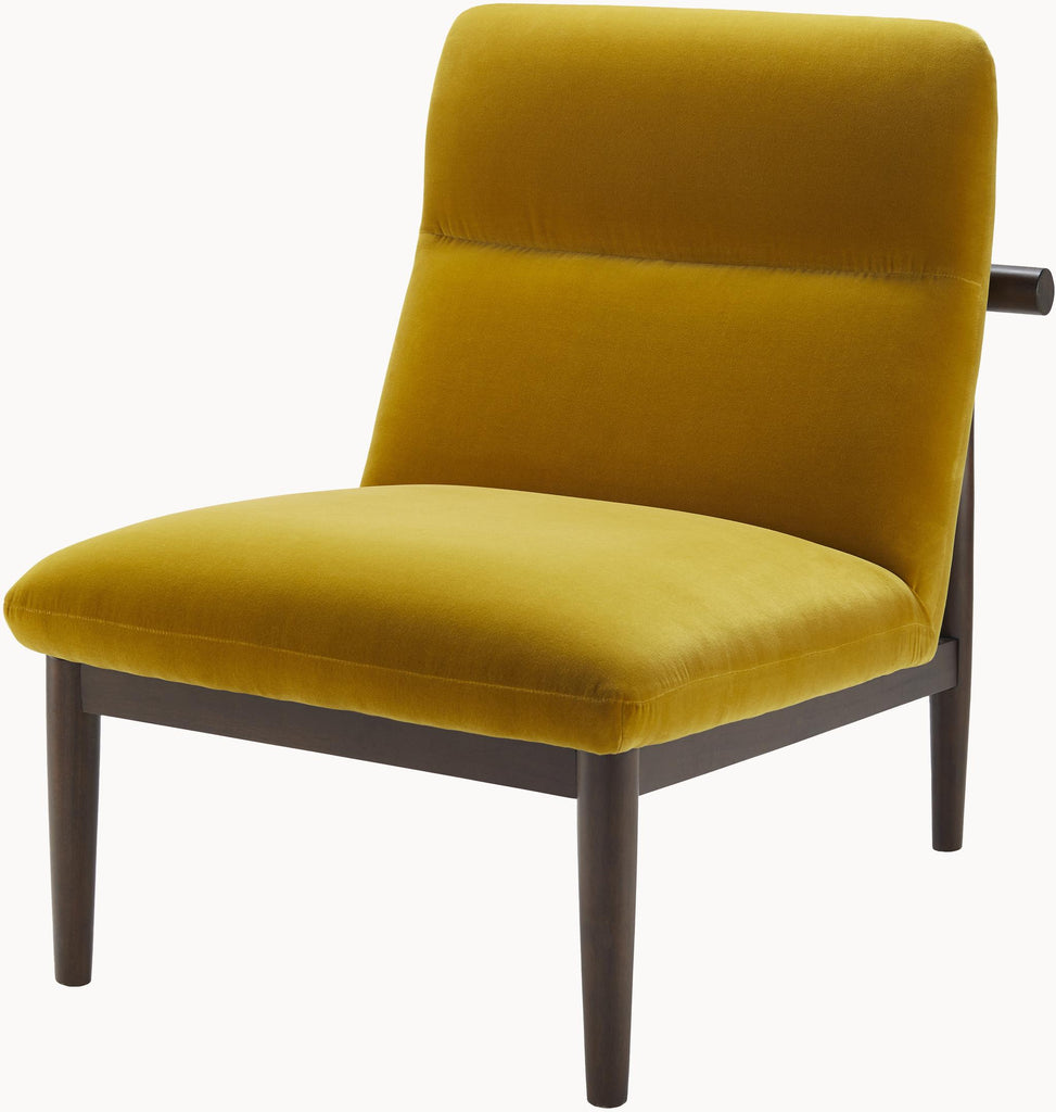 Surya Marsick MSK-003 Mustard Wood 34"H x 29"W x 33"D Accent Chair