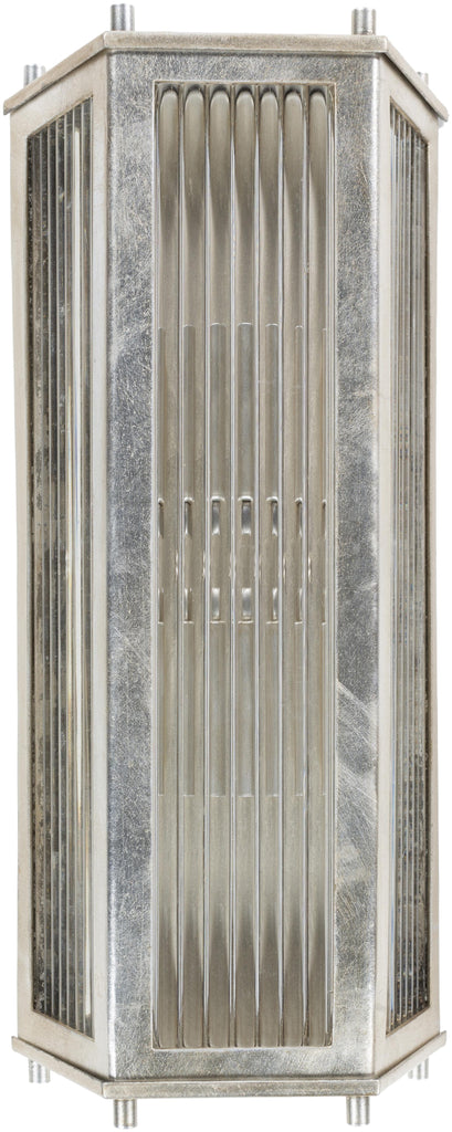 Surya Ellen EEN-002 Clear Metallic - Silver 15"H x 7"W x 4"D Wall Sconce