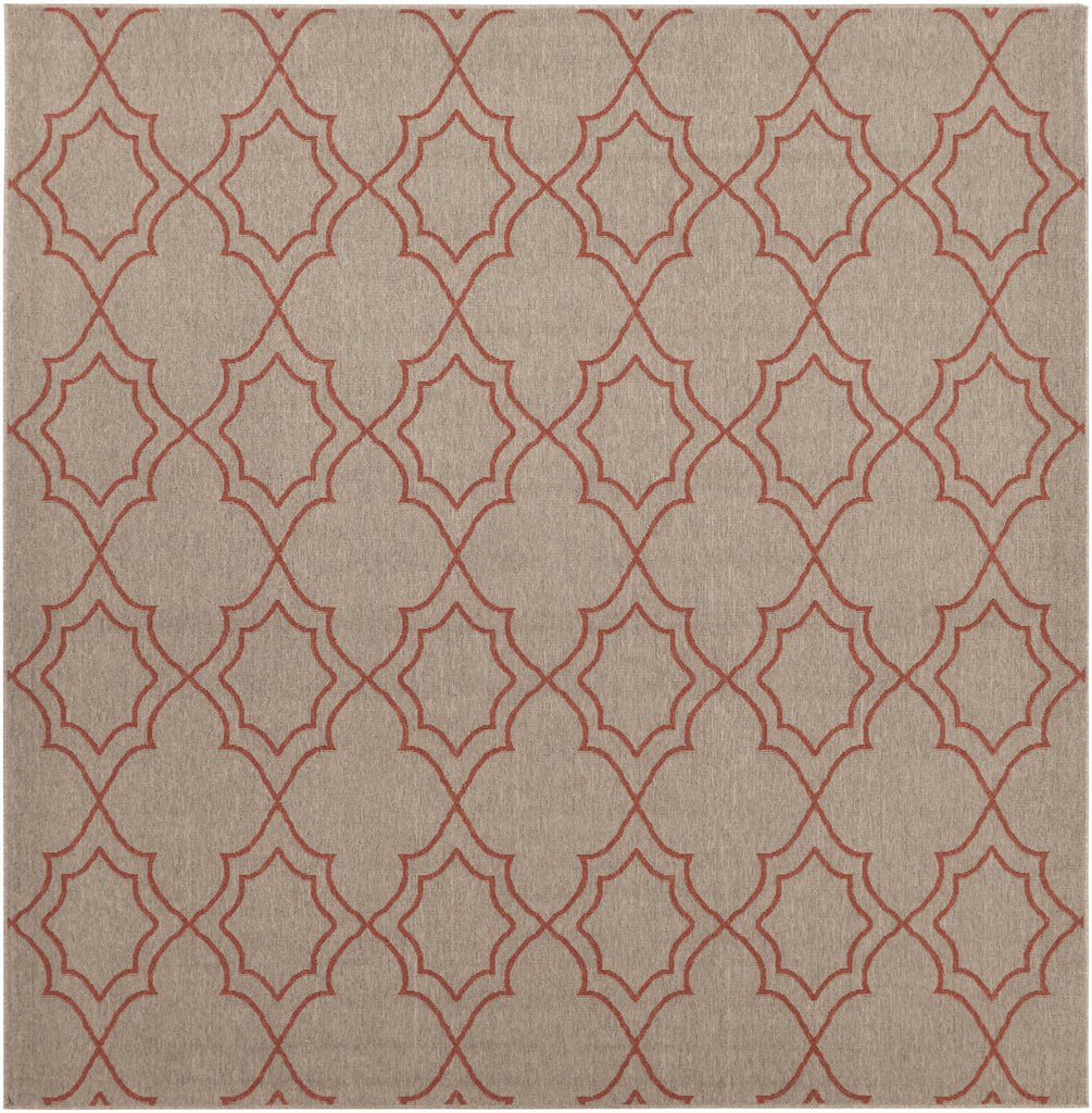 Surya Alfresco ALF-9588 Brick Red Light Brown 8'10" Square Rug