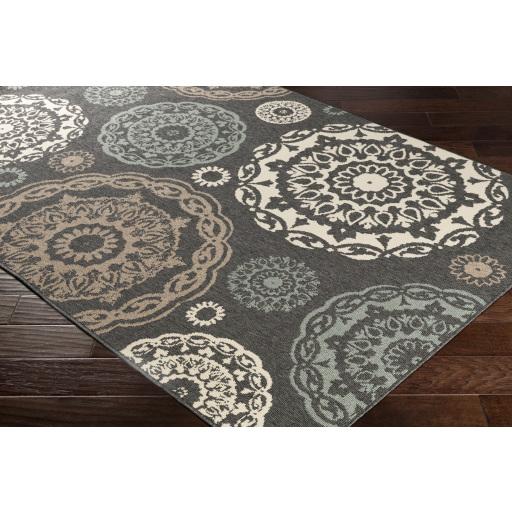 Surya Alfresco ALF-9668 Beige Black 2'5" x 4'5" Rug