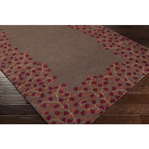 Surya Athena ATH-5003 Brick Red Dark Brown 6' Round Rug