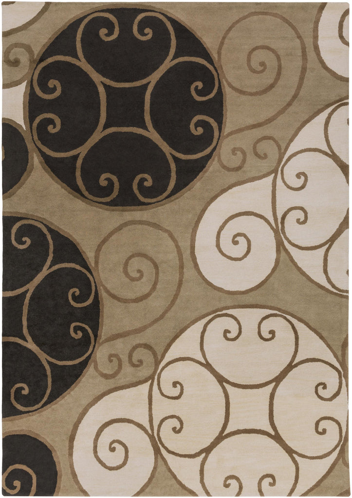 Surya Athena ATH-5111 Beige Black 8' x 10' Oval Rug