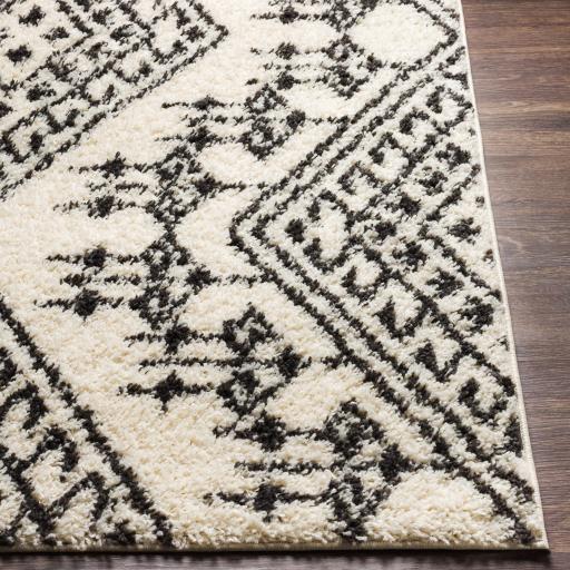 Surya Beni Shag BSH-2311 Black Cream 2'7" x 7'3" Rug