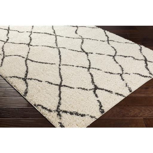 Surya Beni Shag BSH-2312 Black Cream 2'7" x 7'3" Rug