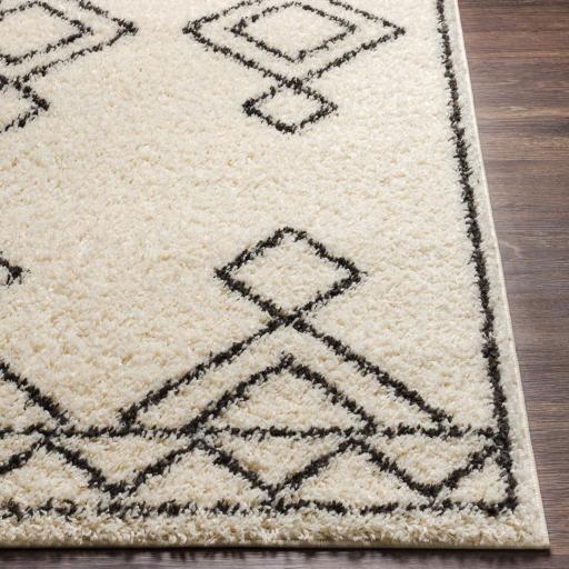 Surya Beni Shag BSH-2314 Black Cream 5'3" x 7' Rug