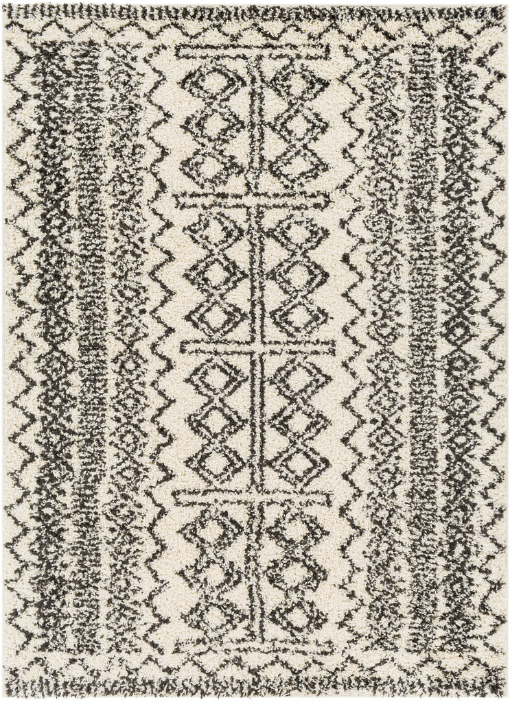 Surya Beni Shag BSH-2317 Black Cream 6'7" x 9' Rug