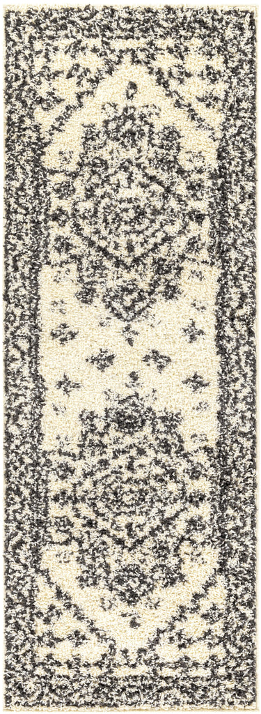 Surya Beni Shag BSH-2321 Black Cream 6'7" x 9' Rug