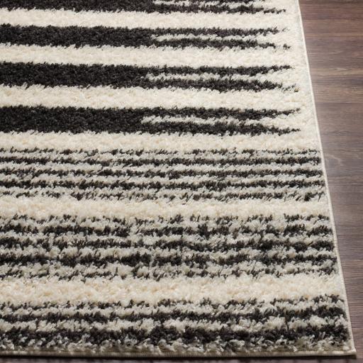 Surya Beni Shag BSH-2322 Black Cream 2'7" x 7'3" Rug