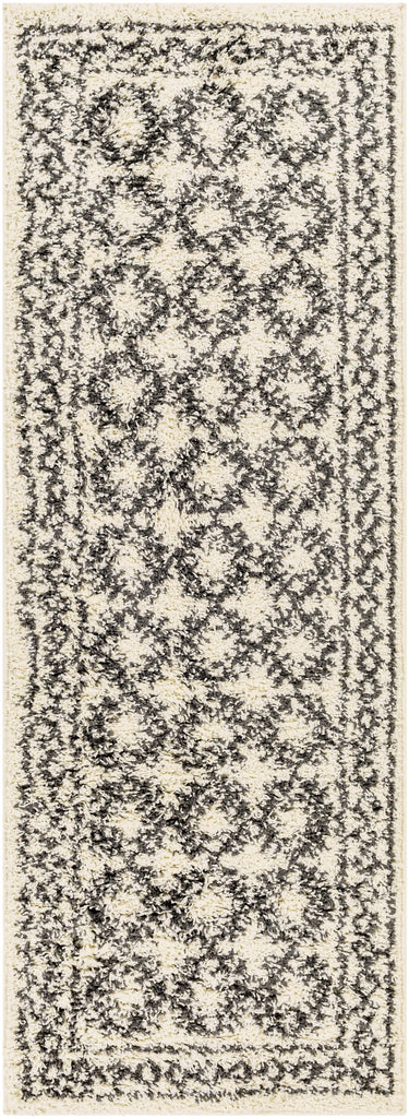 Surya Beni Shag BSH-2328 Black Cream 2'7" x 7'3" Rug