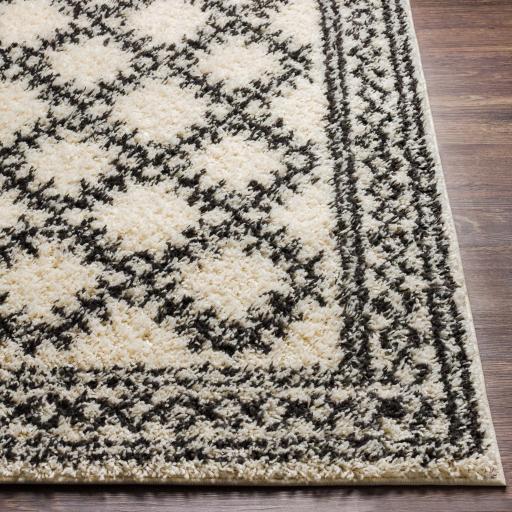 Surya Beni Shag BSH-2328 Black Cream 2'7" x 7'3" Rug