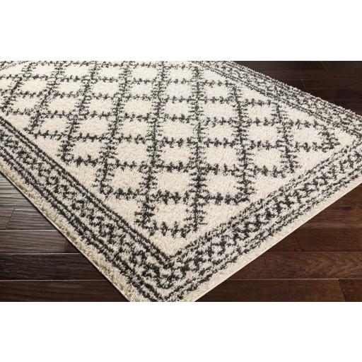 Surya Beni Shag BSH-2328 Black Cream 2'7" x 7'3" Rug