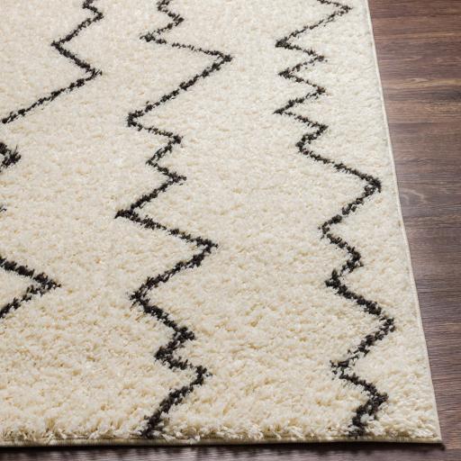 Surya Beni Shag BSH-2329 Black Cream 2'7" x 7'3" Rug